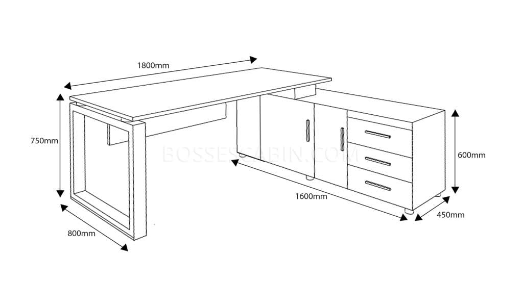 Linz 6 Ft. Office Desk With Wire Box - Bctlz-16 1.8