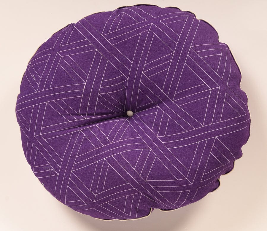 Multi Purpose Floor Cushion-Purple-Round