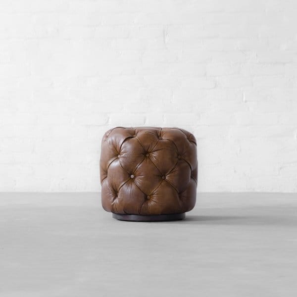 Birmingham Tufted Leather Pouffe-1