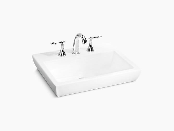 Parliament Semi-recessed lavatory with single faucet hole
