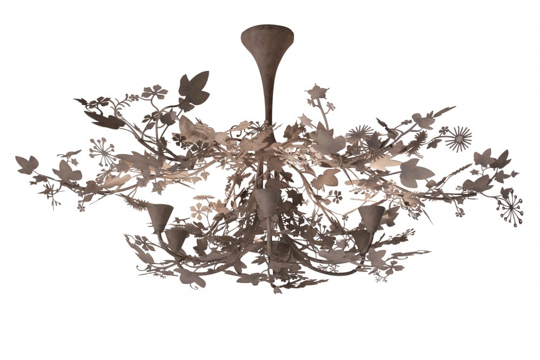 Large Ivy Shadow Chandelier Forest White MCL37L