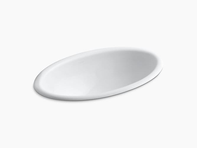 Vintage Self-rimming lavatory without faucet hole
