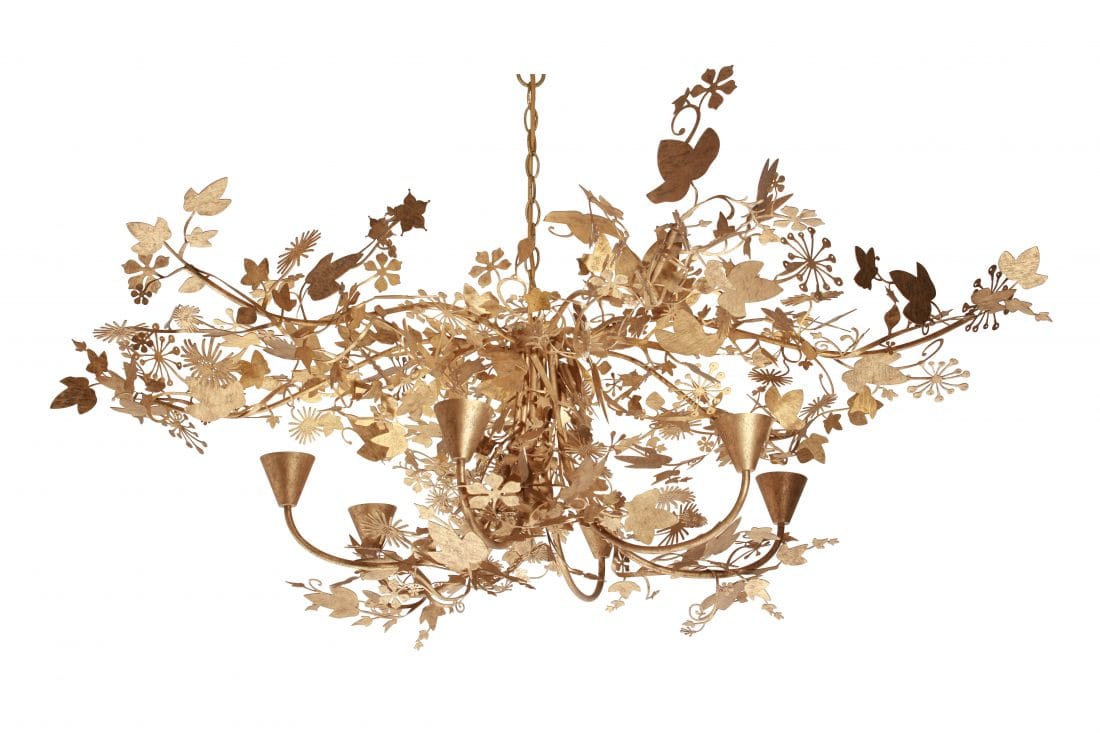 Large Ivy Shadow Chandelier Forest Gold