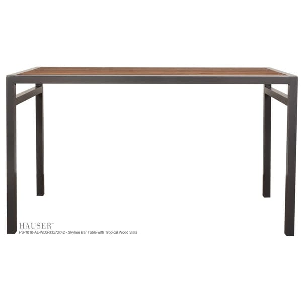 Skyline Bar Table-PS-1010-AL-WD3-33x72x42 - Skyline Bar Table