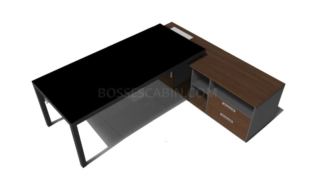 Berlin 6 Ft. Office Desk With Black Glass Top - Bctw-b 1.8