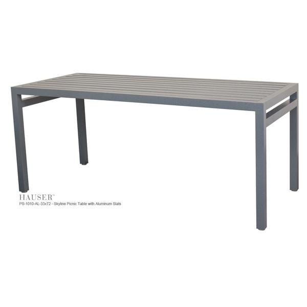 Skyline Picnic Table With Aluminum Slats-PS-1010-AL-33x72 - Skyline Picnic Table