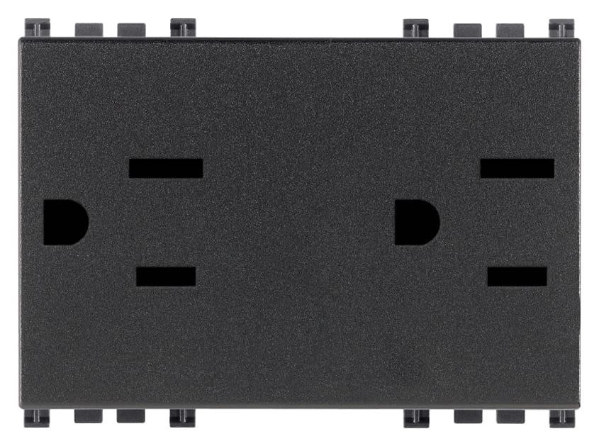 Two 2P+E 15A 127V USA outlets grey