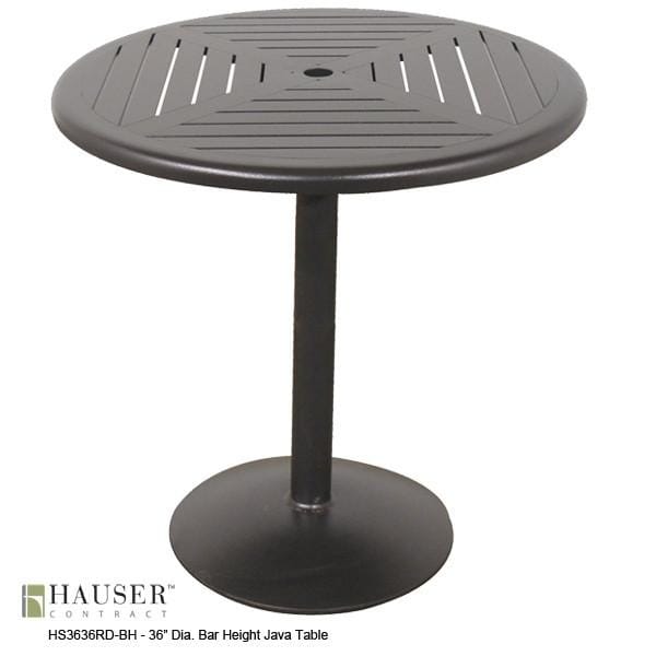 Java Aluminum Slat Bar Table-HS3636-RD-BH Java Aluminum Slat Table