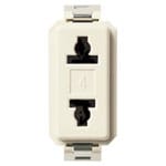 2P 15A USA+EU outlet for ø4mm plug