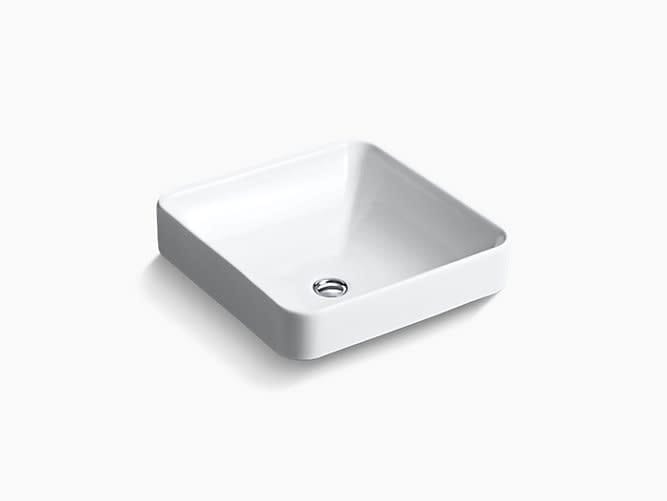 Forefront square Vessel lavatory without faucet hole