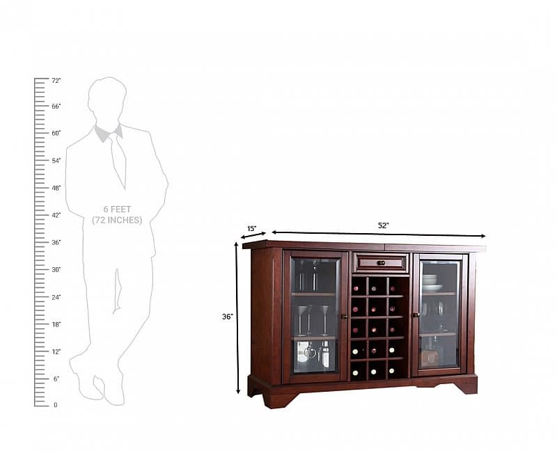 Adrian Bar Glass Door Cabinet Sheesham Wood French Interior