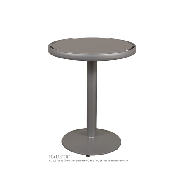 24" Round Plain Saville Table-GS-16-TT-PL-24 w/ GS-620-TB-AL