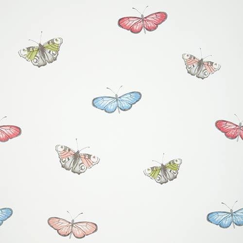 Butterfly Vintage Wallpaper Powder Blue