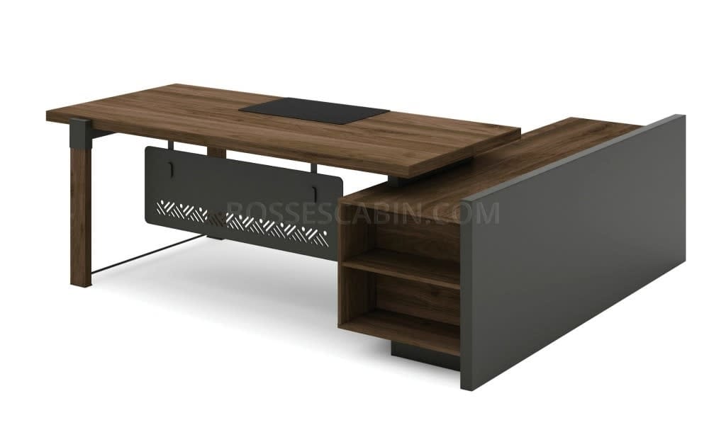 Loft 8 Ft Office Table In Walnut & Carbon Gray - Bctmb-hm13a