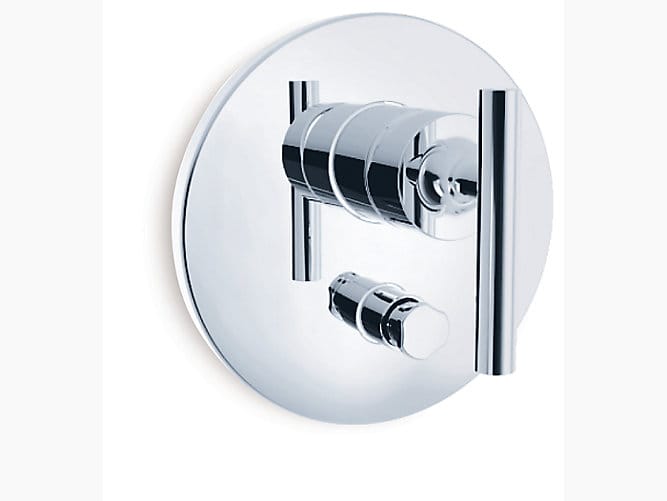 Purist Recessed bath and shower faucet trim   with lever handle and diverter button
