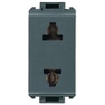 2P 15A USA+EU ø4,8mm outlet grey