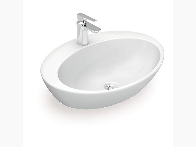 Karess Vessel lavatory with single faucet hole