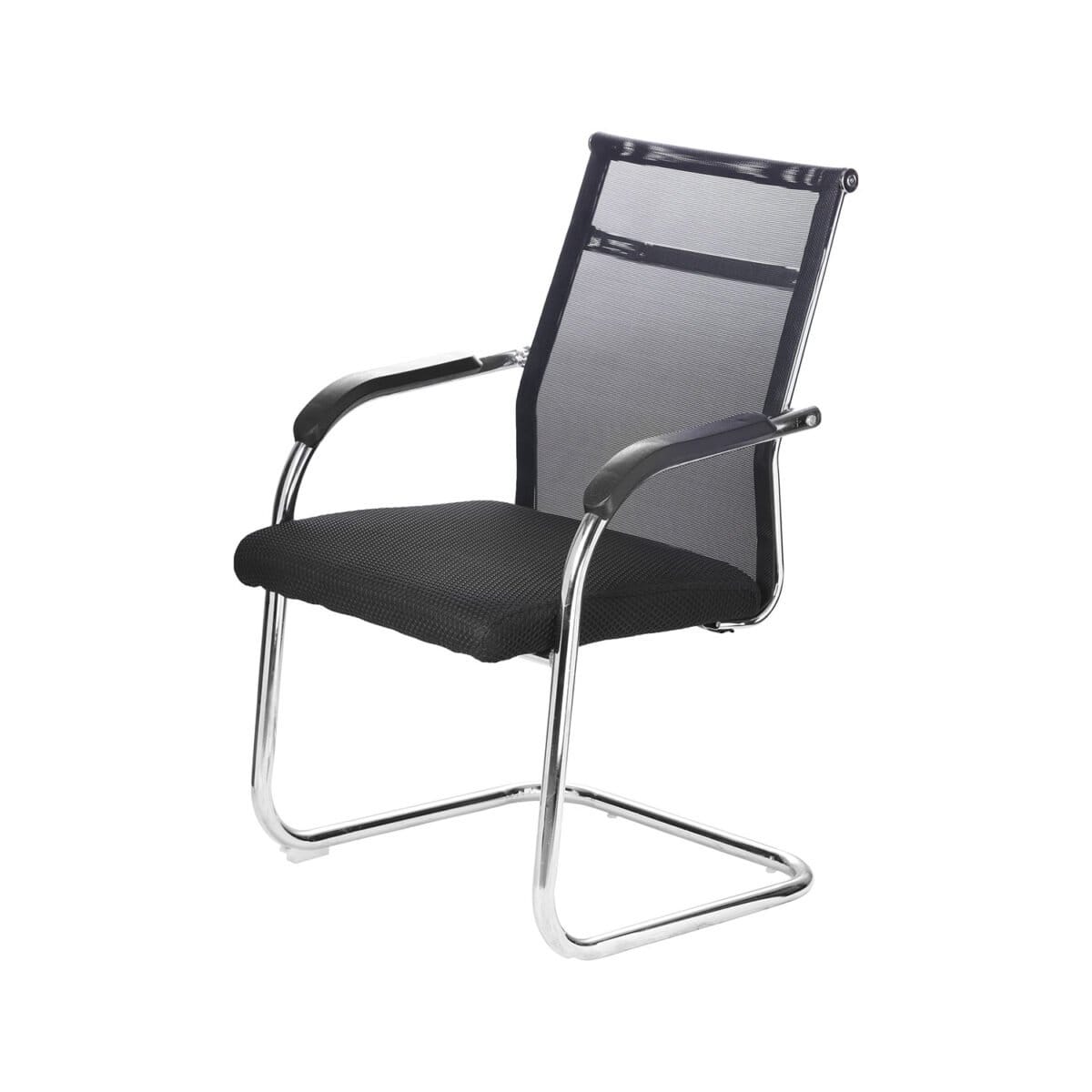 The Caskila Medium Back Visitor Chair In Black Netted Color