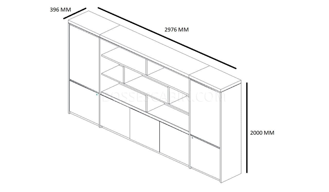 Lexon Full Height Book Case & Office Cabinet - Bcslx-98-2.9