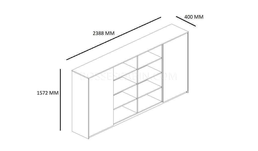 Veneer Office Cabinet With Glass Doors - Bcsv-907