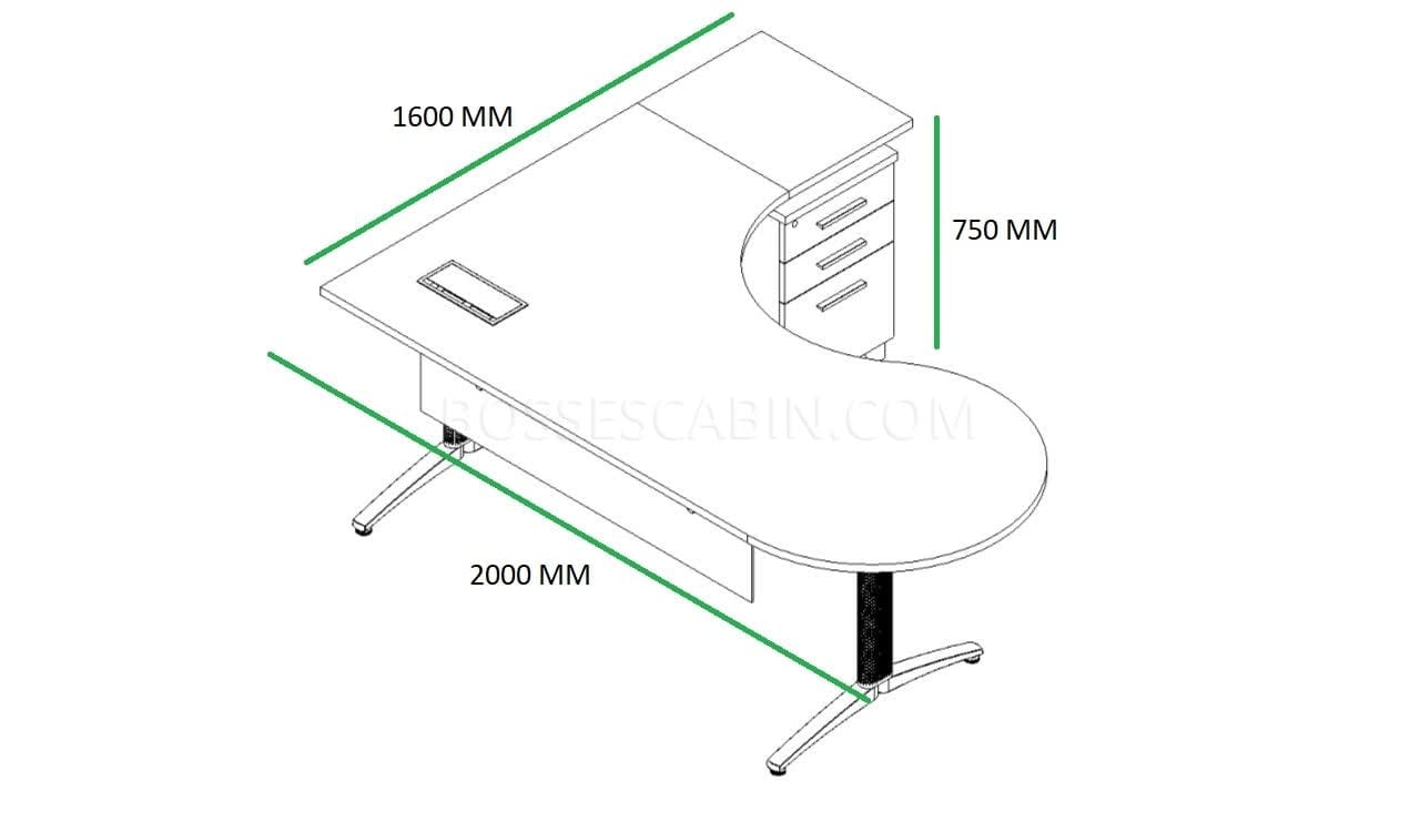 Apo 6.5 Ft. L Shaped Office Table - Bcta-12-2