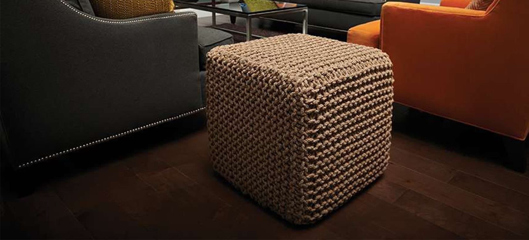 Natural Jute Pouf Square