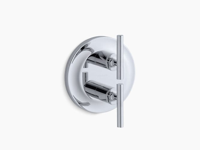 Purist Stacked thermostatic valve trim with lever handle
