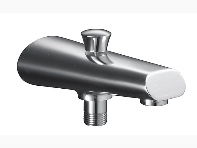 Bath spout with diverter in polished chrome