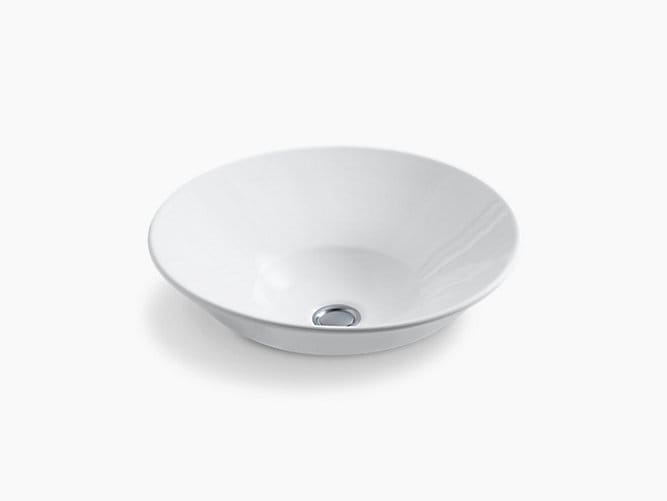 Conical Vessel lavatory without faucet hole
