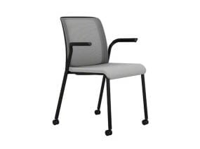 4 Leg, Stackable, Mesh Back, Upholstered Seat + Glides