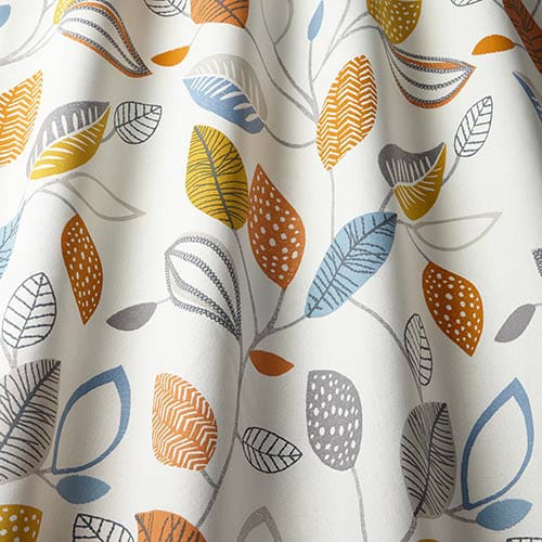 Forest Leaves Fabric Tangerine