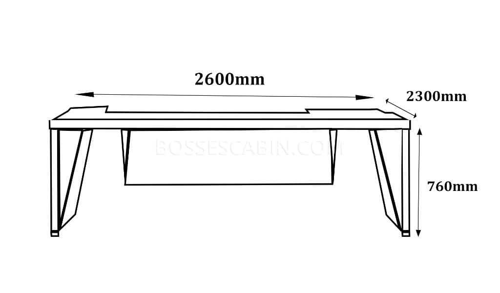 Frank 8.5 Ft. Office Table With Side Return - Bctw-f 2.6