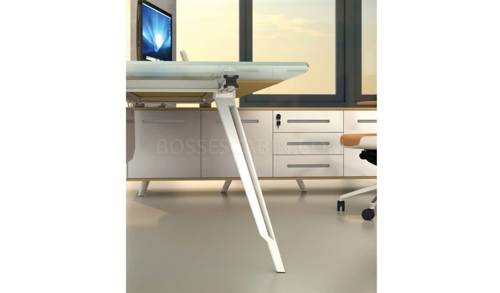 Kross 9.5 Ft. Office Table In Wood & Glass - Bctk - 18