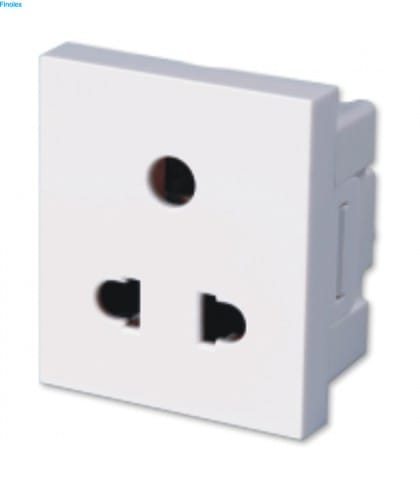 6 A 3 pin 2 module euro D socket