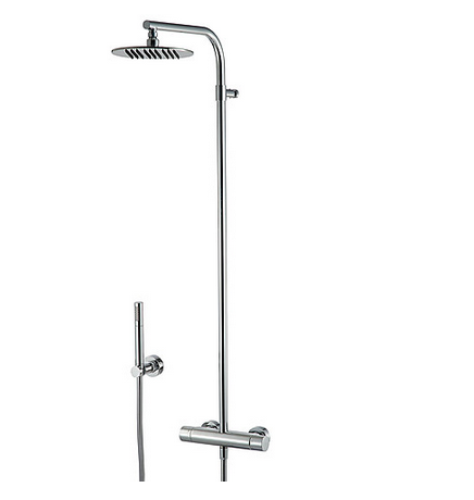 Thermostatic Shower Column with Antilimescale Inox Showerhead Diam. 200mm and Handshower