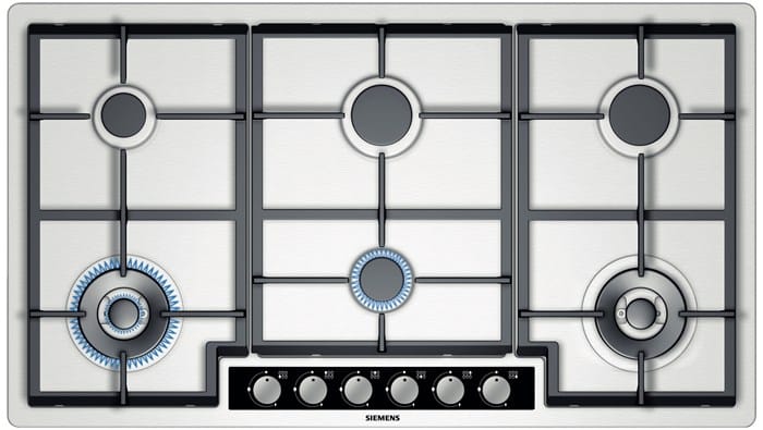 The Gas Cook Top With a Stainless Steel Surface