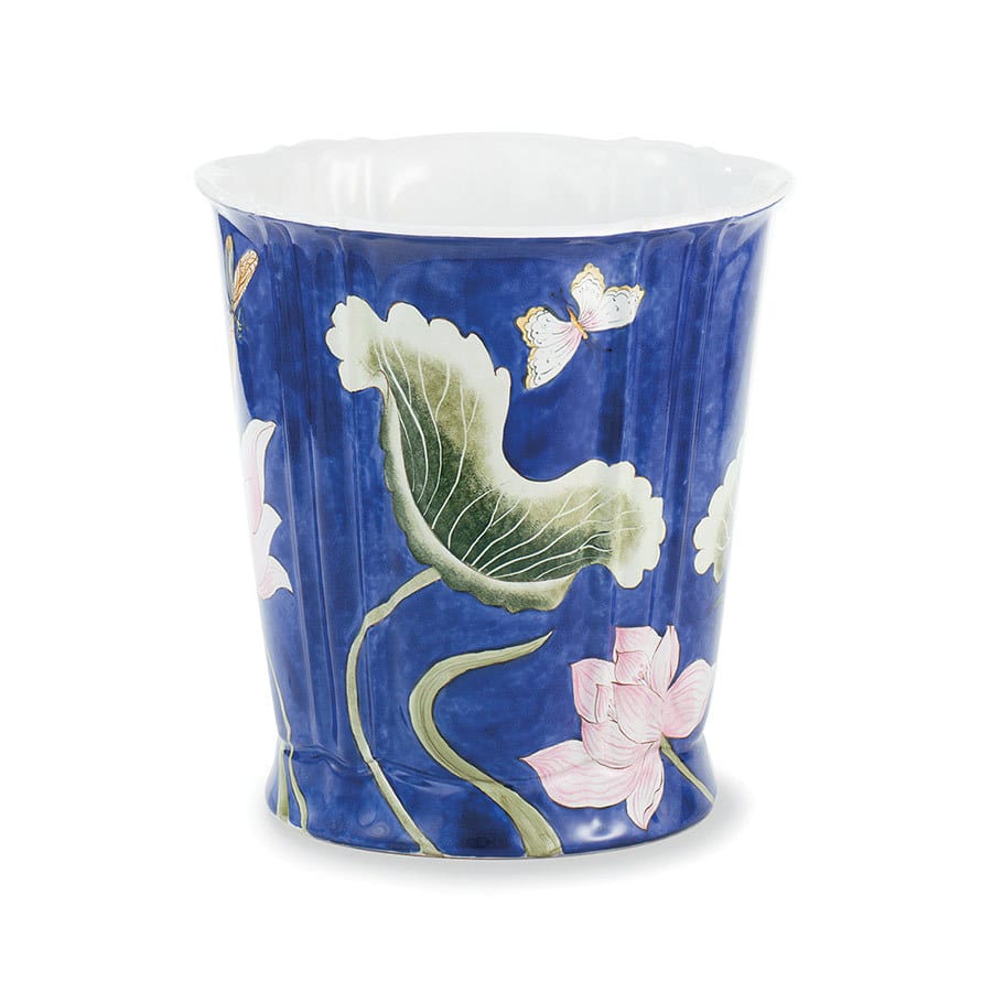 Hand Painted China Wastebasket