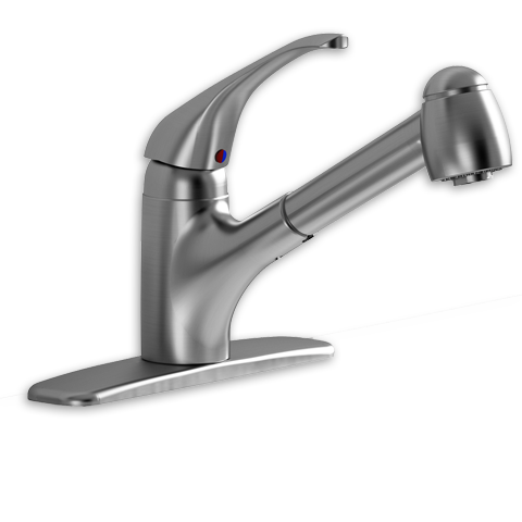 Easy Touch 1-Handle Pull-Out Kitchen Faucet- Stainless Steel