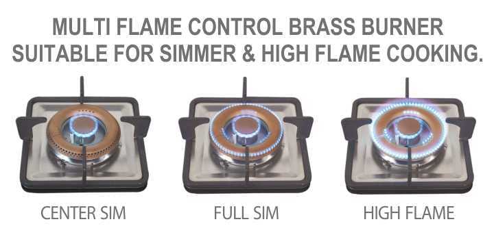 Multi Flame Control Built In Hob With Brass Burners MFC 3 B 70 DX 