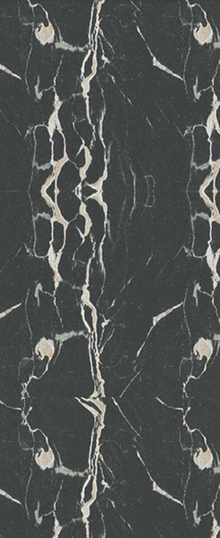 874 AHG Satvario Black Virgo Croma 8 ft x 4 ft Marble High Gloss Finish Decorative Laminate - 1 mm