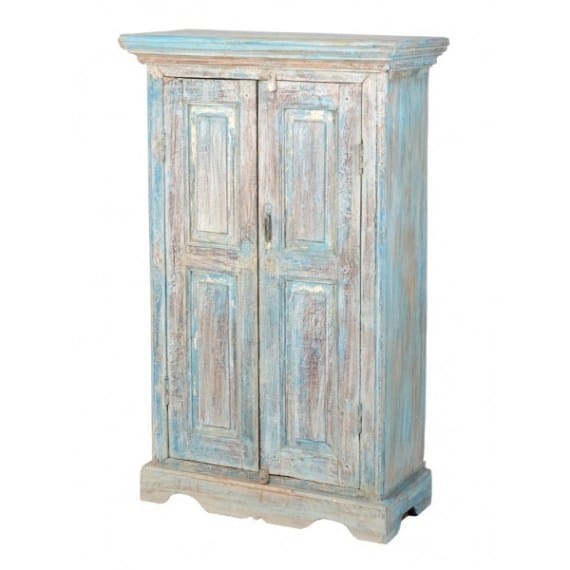 Solid Wood Rustic Look Reclaimed 2 Door Small Cupboard