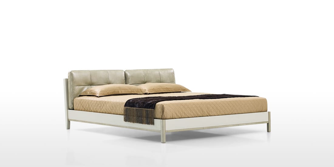 212 Leather Cushioned Double Bed