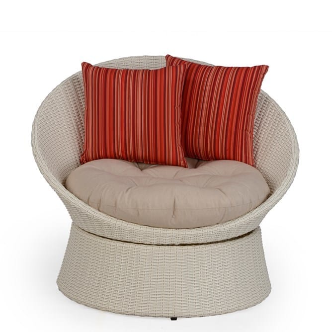 Javier- Comfortable White Swivel Tubchair