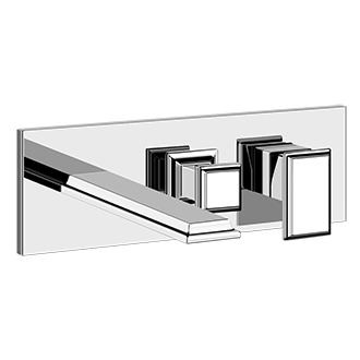 Two-way Built-in Shower Mixer with Tub-filler Spout and Diverter