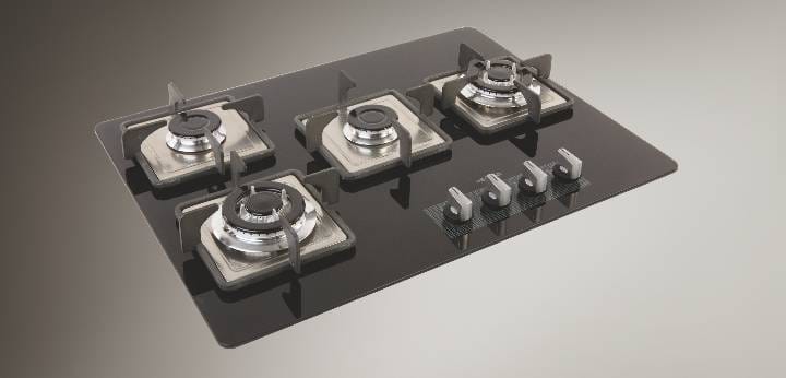 Built In Hobs With Toughened Glass And European Burners Vetro 4 B 69 DX SP