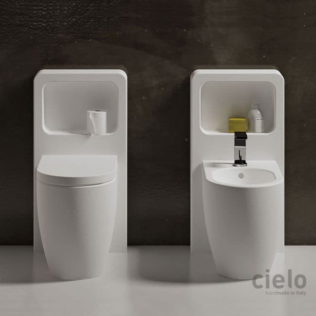 Back to Wall Wc and Bidet 53 with Magic Box Stone Finish