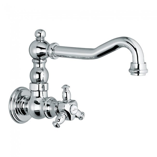 Sink Cock Wall Mounted Regular Spout With Flange 