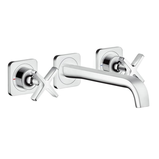 3-Hole Basin Mixer For Concealed Installation With Escutcheons Wall-Mounted