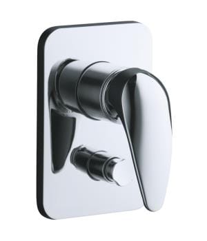 Cabriole Recessed Bath and Shower Faucet Trim with Lever Handle and Diverter Button