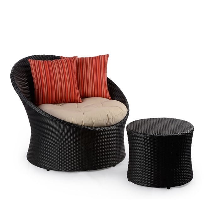 Javier Outdoor Tubchair With Side Table In Black